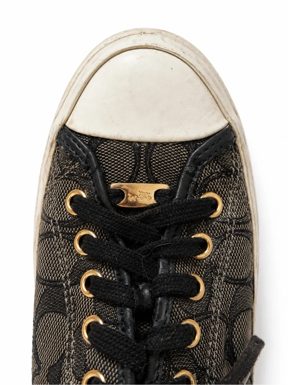 Coach Black Signature Monogram Low-Top Sneakers